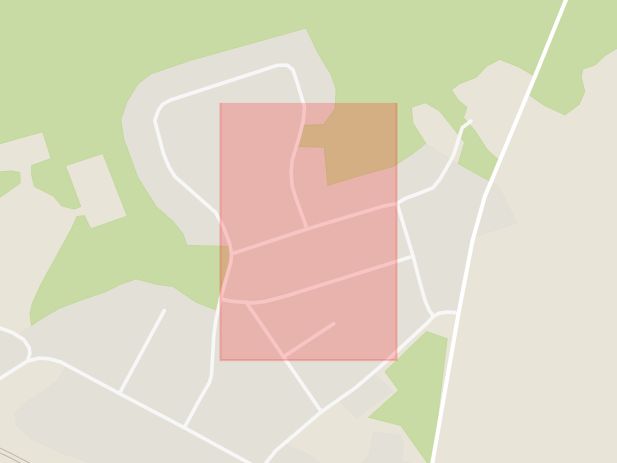 Karta som med röd fyrkant ramar in Ugglevägen, Grillby, Enköping, Uppsala län