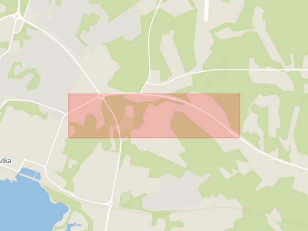 Karta som med röd fyrkant ramar in Karlstadsvägen, Arvika, Värmlands län
