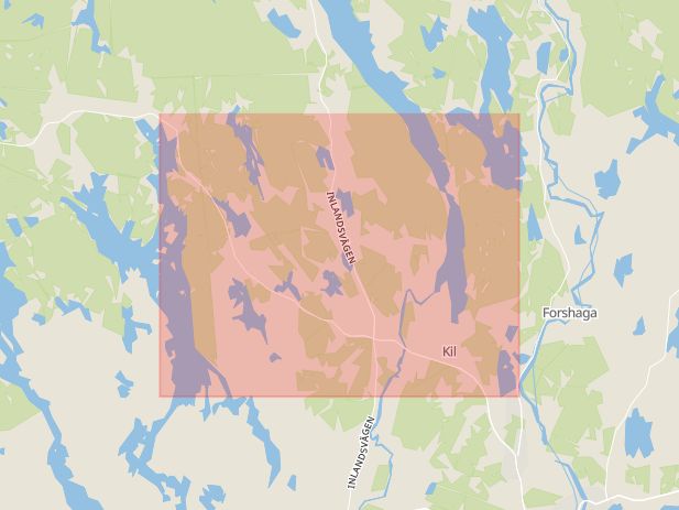 Karta som med röd fyrkant ramar in Kil, Värmlands län