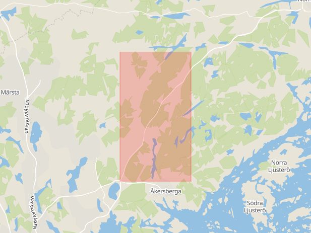 Karta som med röd fyrkant ramar in Gamla Norrtäljevägen, Karby, Vallentuna, Stockholms län