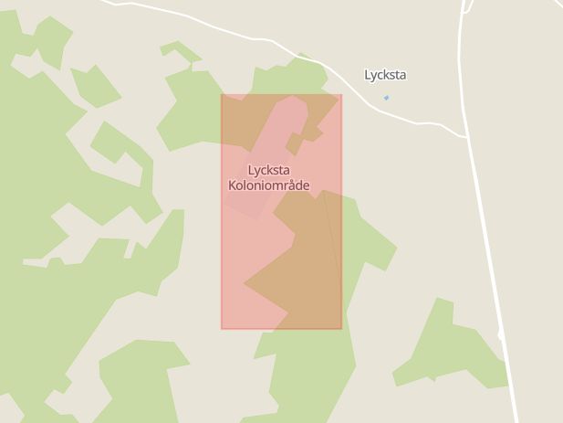 Karta som med röd fyrkant ramar in Skultuna, Lycksta, Västerås, Västmanlands län