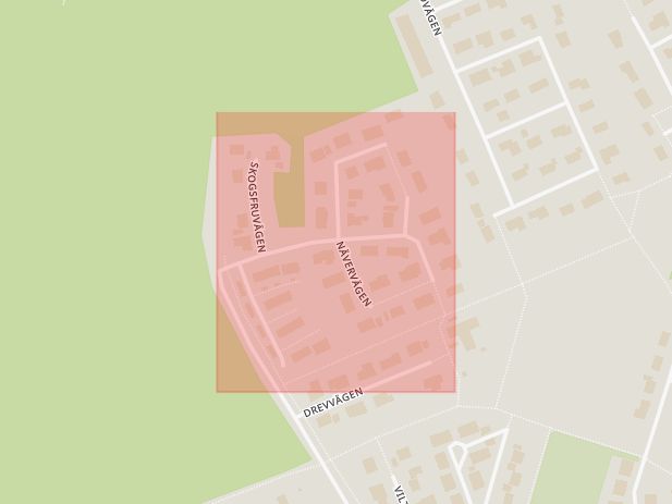 Karta som med röd fyrkant ramar in Rimbo, Skogsväg, Norrtälje, Stockholms län