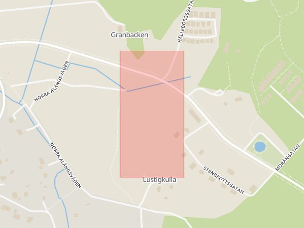 Karta som med röd fyrkant ramar in Knivsta Kommun, Fliken, Adolfsbergsskolan, Knivsta, Uppsala län