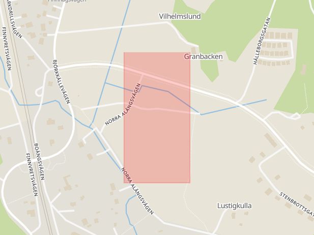 Karta som med röd fyrkant ramar in Knivsta Kommun, Uppsala, Lustigkulla, Alsike, Centralvägen, Knivsta, Uppsala län