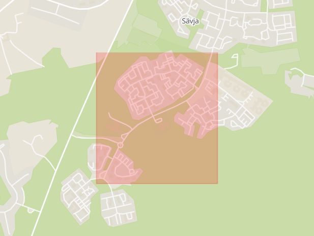 Karta som med röd fyrkant ramar in Ekstedt, Stenbrohultsvägen, Uppsala, Uppsala län