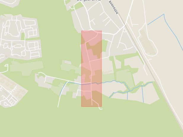Karta som med röd fyrkant ramar in Gläntvägen, Uppsala, Uppsala län