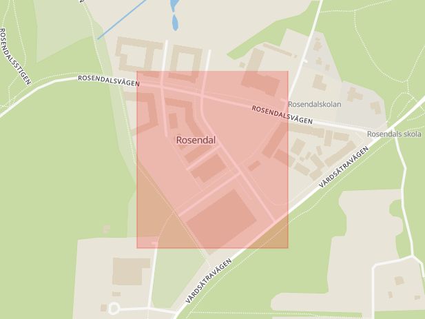Karta som med röd fyrkant ramar in Torgny Segerstedts Allé, Uppsala, Uppsala län