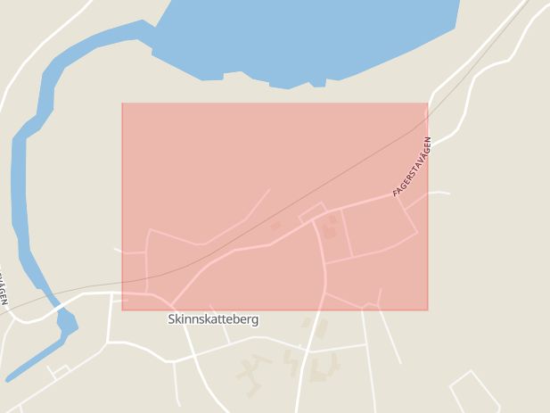 Karta som med röd fyrkant ramar in Näsvägen, Åsen, Skinnskatteberg, Västmanlands län