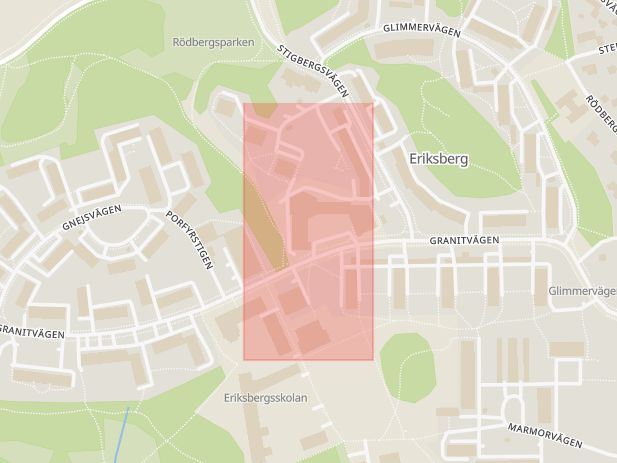 Karta som med röd fyrkant ramar in Tandläkare, Västertorg, Uppsala, Uppsala län