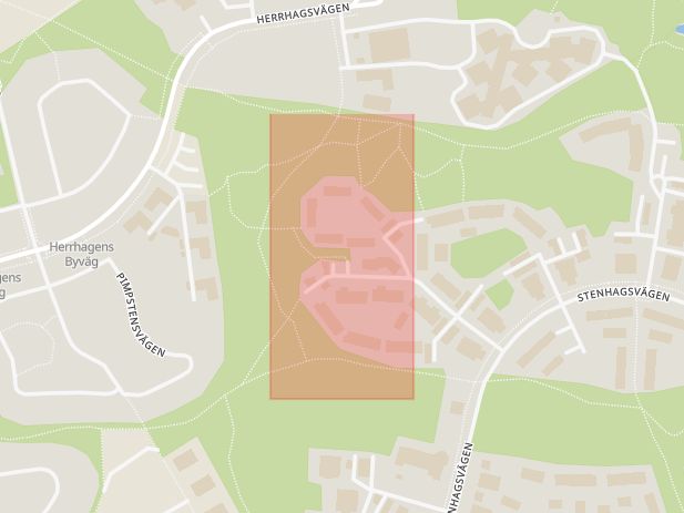 Karta som med röd fyrkant ramar in Stenhagen, Uppsala, Uppsala län