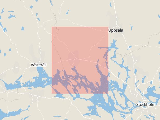 Karta som med röd fyrkant ramar in Hällen, Enköping, Uppsala län