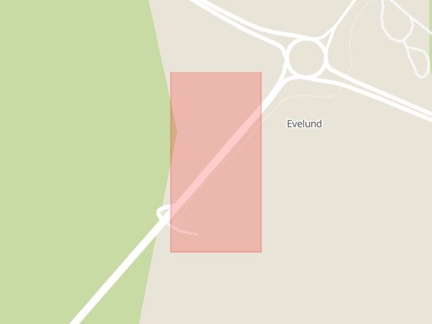 Karta som med röd fyrkant ramar in Evelund, Sala, Västmanlands län