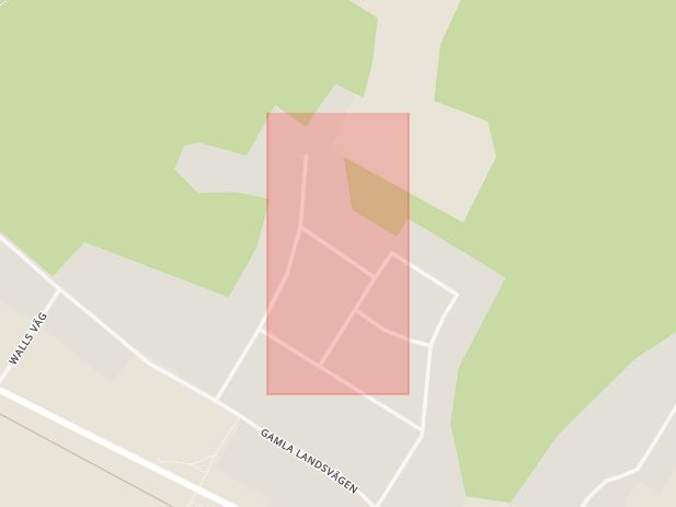 Karta som med röd fyrkant ramar in Pilspetsvägen, Heby, Uppsala län