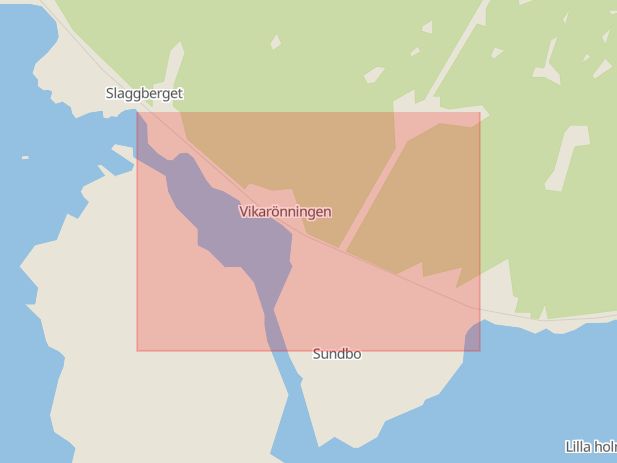 Karta som med röd fyrkant ramar in Sundbo, Fagersta, Västmanlands län