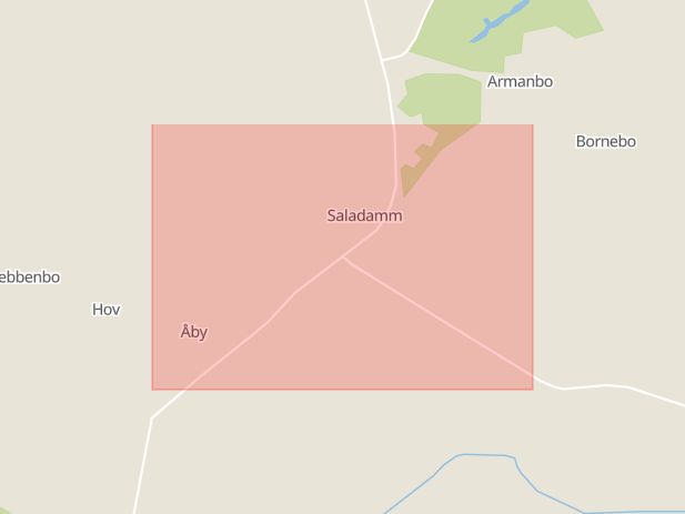 Karta som med röd fyrkant ramar in Saladamm, Sala, Västmanlands län