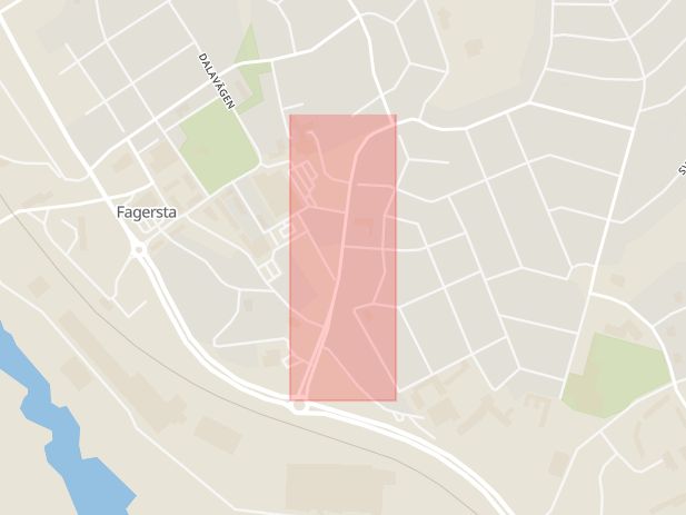 Karta som med röd fyrkant ramar in Blomstervägen, Fagersta, Västmanlands län
