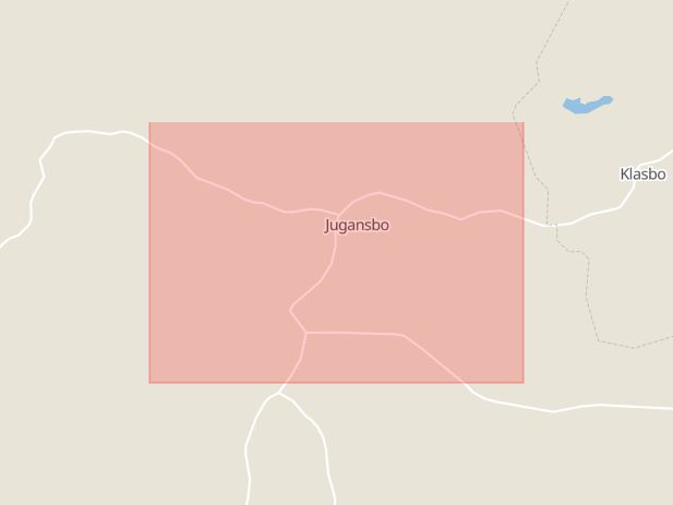 Karta som med röd fyrkant ramar in Jugansbo, Sala Kommun, Sala, Västmanlands län