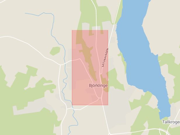 Karta som med röd fyrkant ramar in Björklinge, Ramsjövägen, Uppsala, Uppsala län