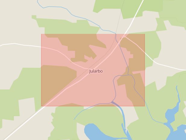 Karta som med röd fyrkant ramar in Jularbo, Avesta, Dalarnas län