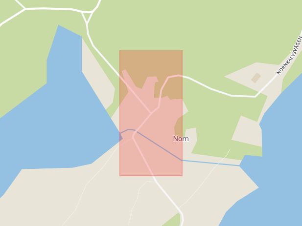 Karta som med röd fyrkant ramar in Norn, Hedemora, Dalarnas län
