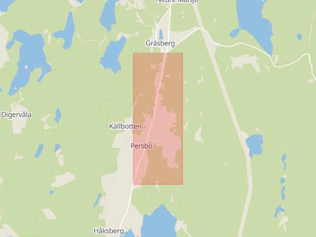 Karta som med röd fyrkant ramar in Faluvägen, Håksberg, Ludvika, Dalarnas län