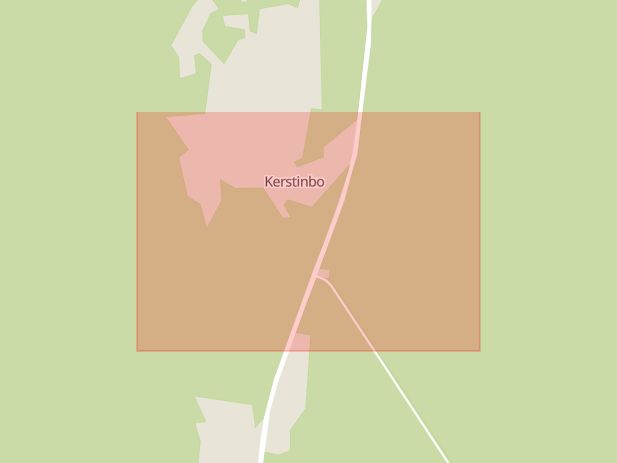 Karta som med röd fyrkant ramar in Kerstinbo, Heby, Uppsala län