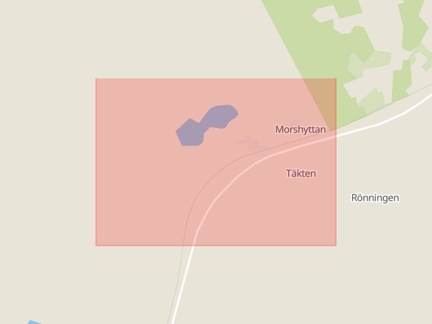 Karta som med röd fyrkant ramar in Morshyttan, Avesta, Dalarnas län