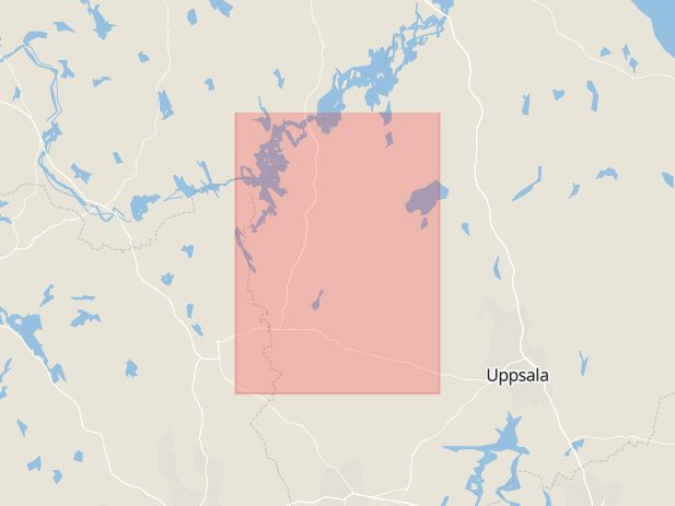 Karta som med röd fyrkant ramar in Heby, Uppsala län