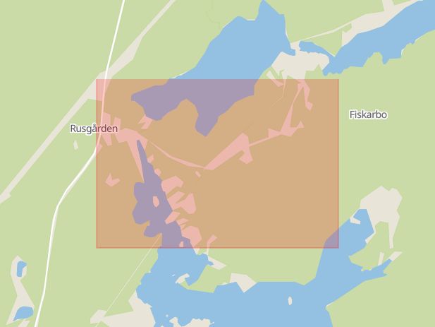 Karta som med röd fyrkant ramar in Nyhyttan, Säter, Dalarnas län