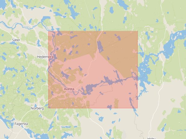 Karta som med röd fyrkant ramar in Avesta Kommun, Sala, Dalarnas län