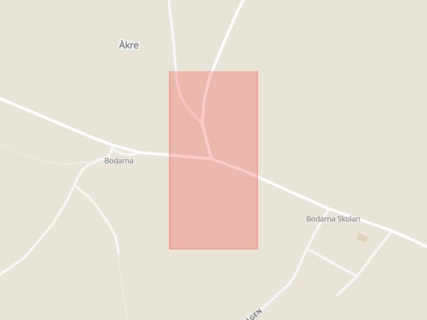 Karta som med röd fyrkant ramar in Bodarne, Säter, Dalarnas län