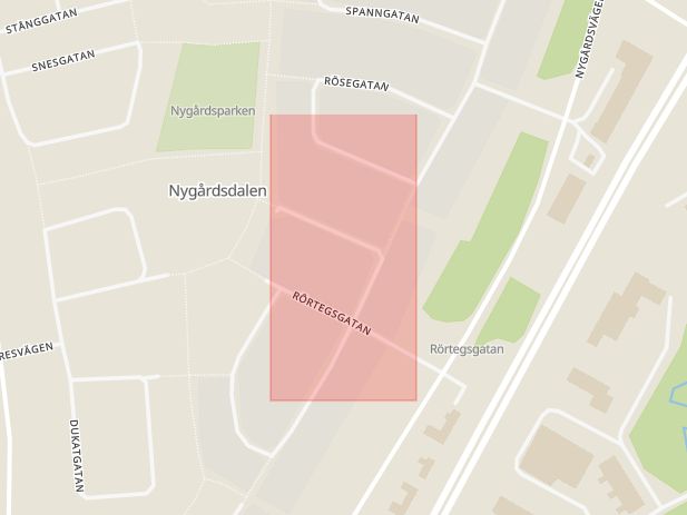 Karta som med röd fyrkant ramar in Skillinggatan, Borlänge, Dalarnas län