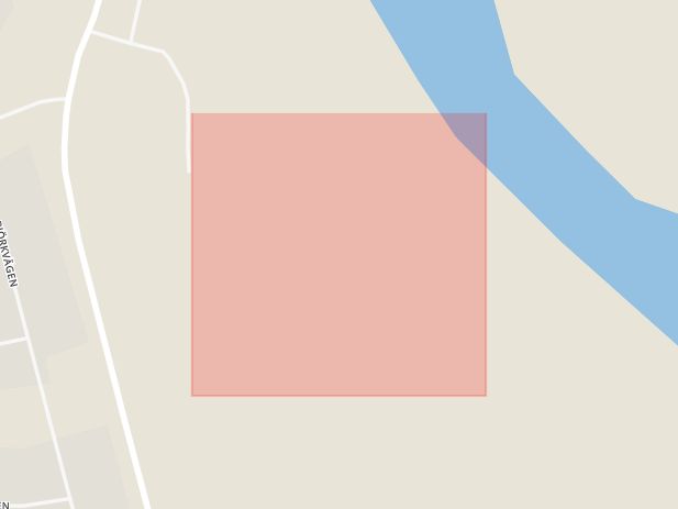 Karta som med röd fyrkant ramar in Kroons Väg, Vansbro, Dalarnas län