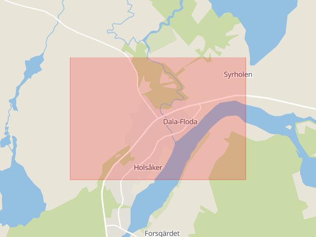 Karta som med röd fyrkant ramar in Floda, Gagnef, Dalarnas län