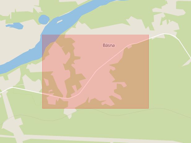 Karta som med röd fyrkant ramar in Bäsna, Gagnef, Dalarnas län