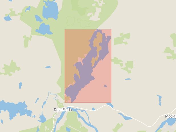 Karta som med röd fyrkant ramar in Flosjön, Leksand, Dalarnas län