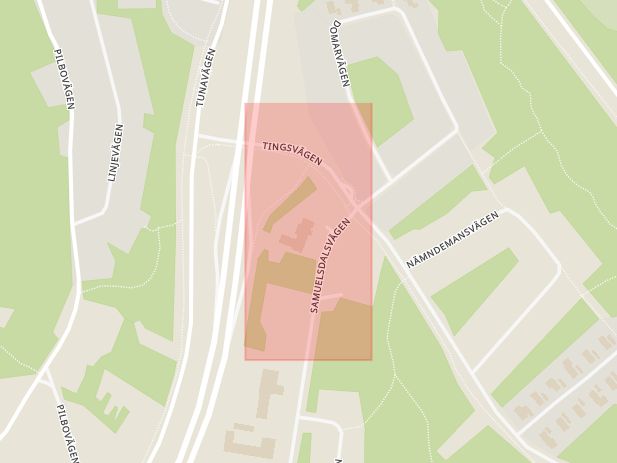 Karta som med röd fyrkant ramar in Borlänge, Djursjukhuset, Falun, Dalarnas län