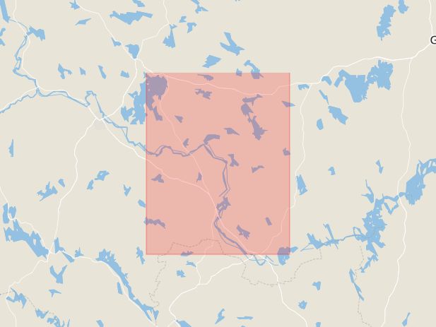 Karta som med röd fyrkant ramar in Kycklingberget, Hedemora, Dalarnas län