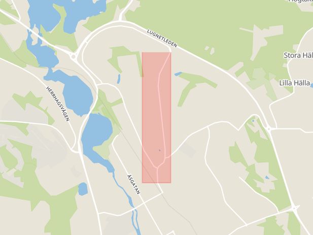 Karta som med röd fyrkant ramar in Seminariegatan, Falun, Dalarnas län