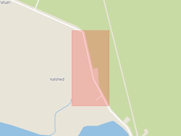 Karta som med röd fyrkant ramar in Valshed, Borlänge, Dalarnas län