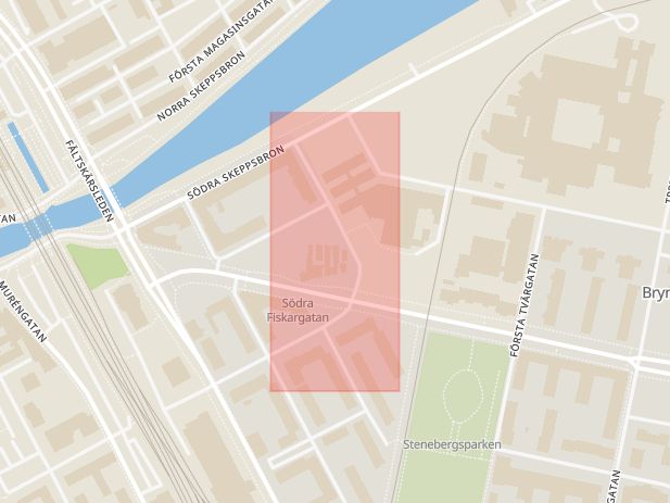 Karta som visar ungefär var händelsen Stöld/inbrott: RIA på Boothsgatan har haft inbrott under natten. inträffat