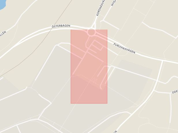Karta som med röd fyrkant ramar in Bomhus Centrum, Gävle, Gävleborgs län