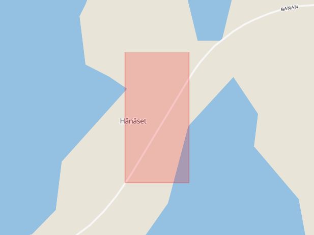 Karta som med röd fyrkant ramar in Hånäset, Malung-sälen, Dalarnas län