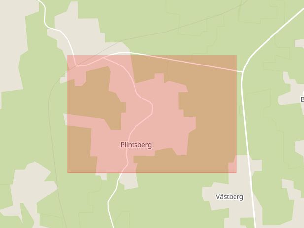 Karta som med röd fyrkant ramar in Plintsberg, Leksand, Dalarnas län