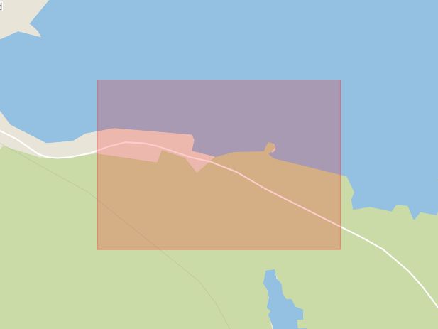 Karta som med röd fyrkant ramar in Hamrångefjärden, Ockelbo, Gävle, Gävleborgs län