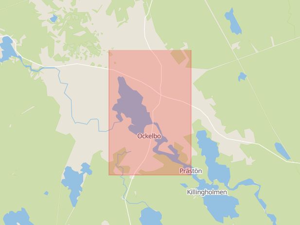 Karta som med röd fyrkant ramar in Ockelbo, Gävleborgs län