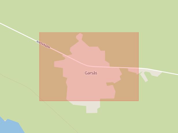 Karta som med röd fyrkant ramar in Garsås, Mora, Dalarnas län