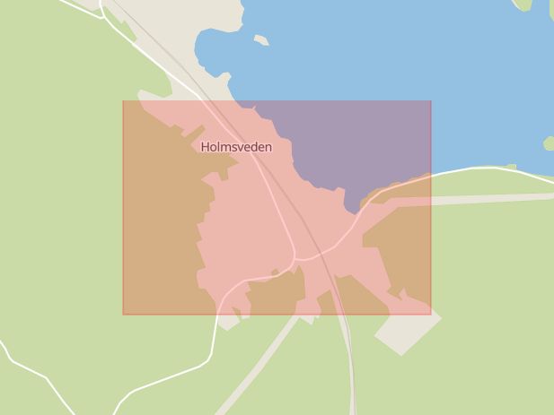 Karta som med röd fyrkant ramar in Holmsveden, Söderhamn, Gävleborgs län