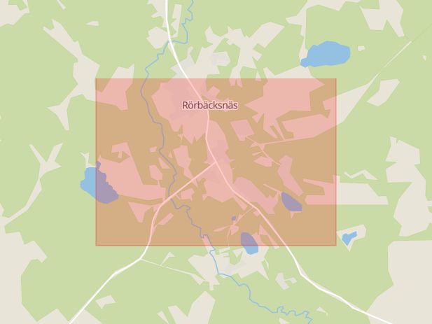 Karta som med röd fyrkant ramar in Rörbäcksnäs, Malung-sälen, Dalarnas län
