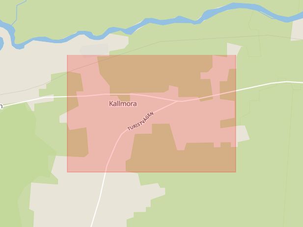 Karta som med röd fyrkant ramar in Kallmora, Orsa, Dalarnas län